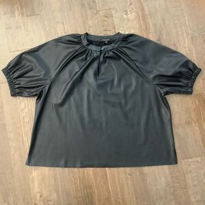 Marc New York Black Vegan Leather Tunic, 3X